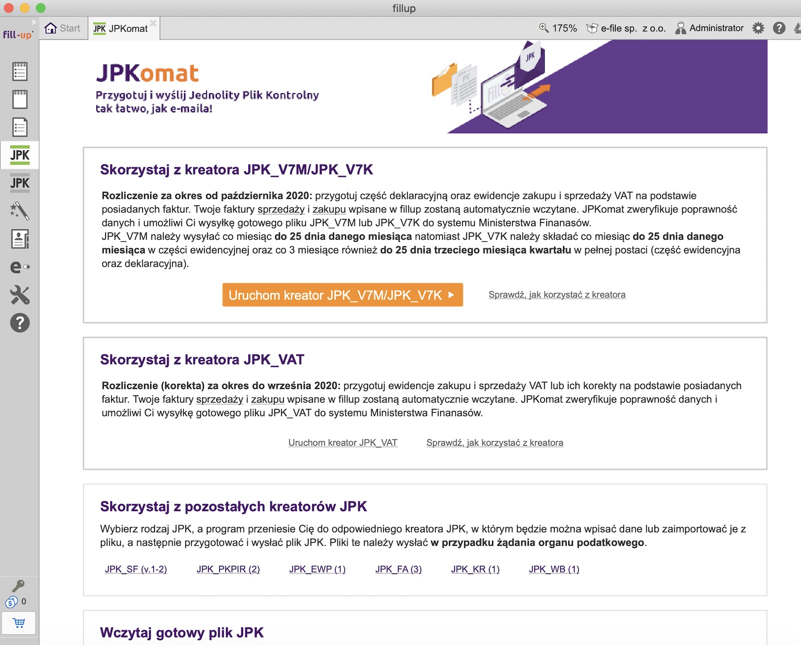 Więcej o kreatorze JPKomat na www.fillup.pl